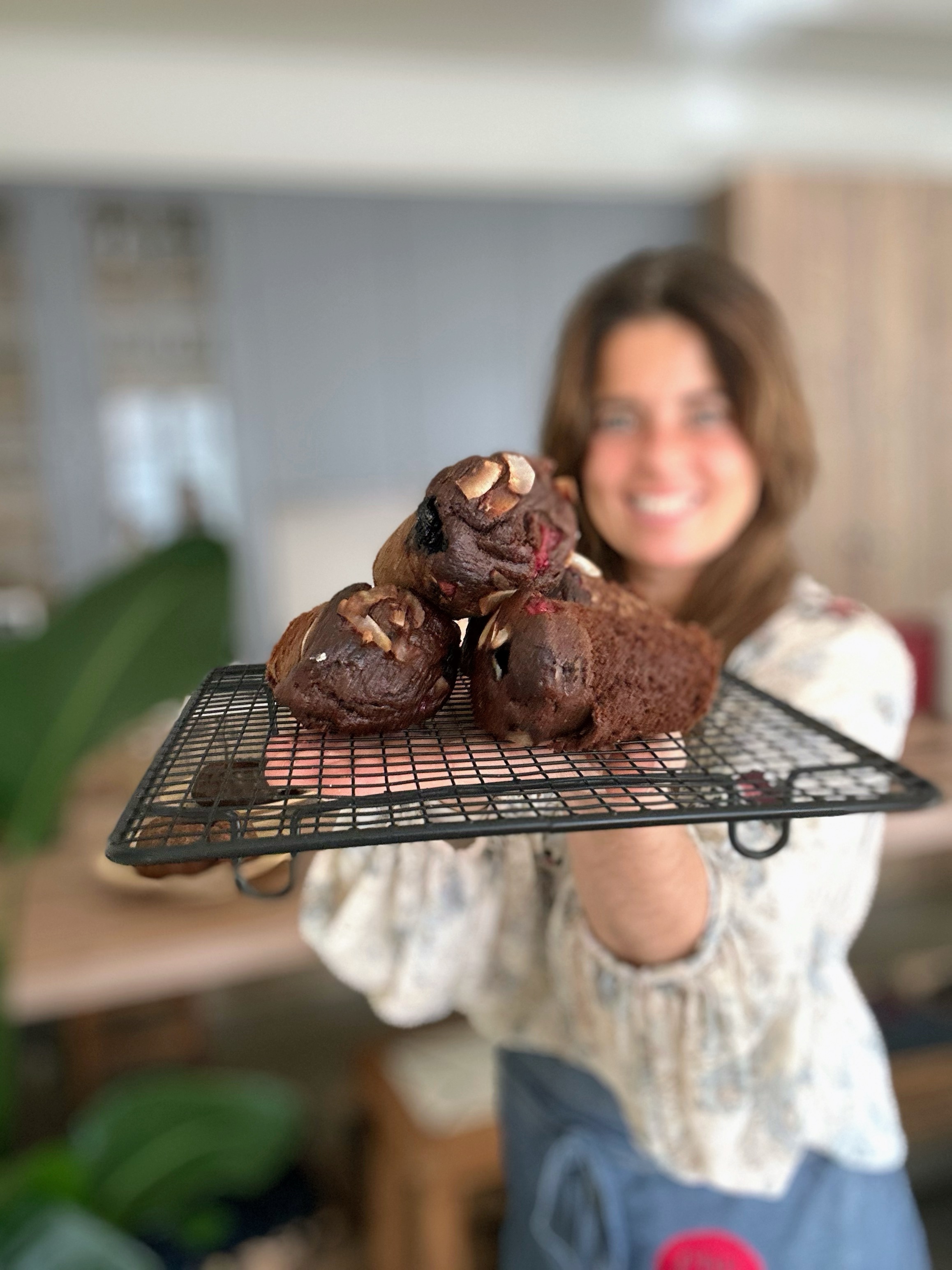 Queques rápidos de Chocolate. Sem glúten.